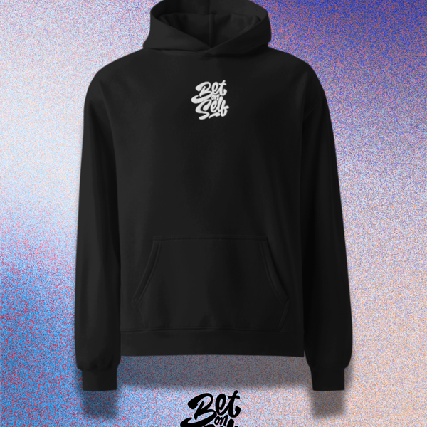 Bet On Self black embroidered motivational hoodie — Self Betters Worldwide